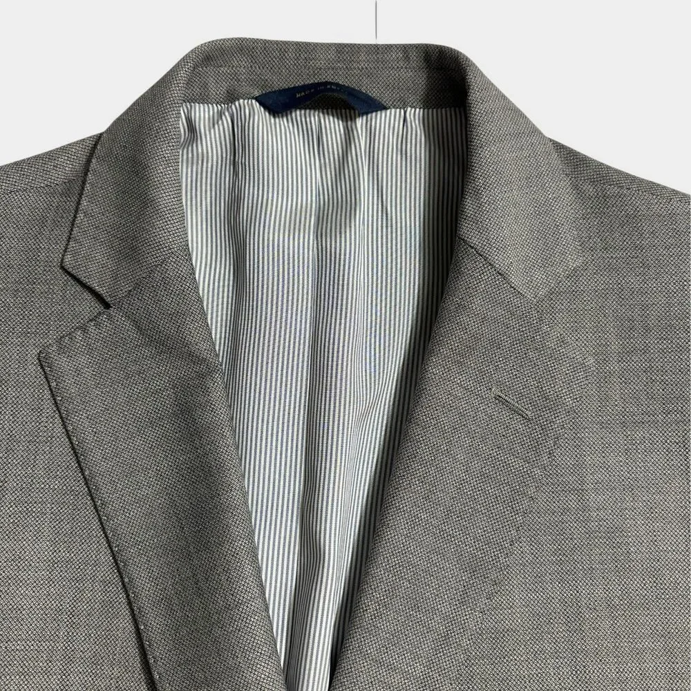 BROOKS BROTHERS Regent fitMens Blazer Sport Coat Two Button Jacket 46R WOOL Gray